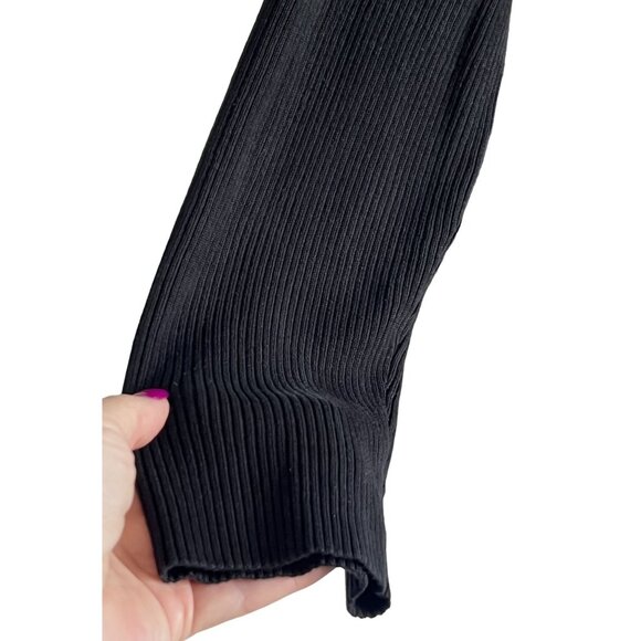 Sigrid Olsen Womens XL Black & White Silk/Polyester Knit FullZip Sweater Quilted - Picture 6 of 7